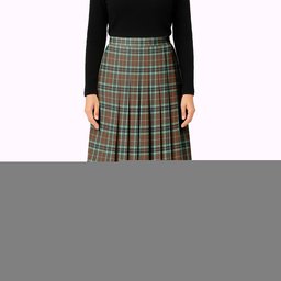 ScotsTee Shop Scottish Thompson Hunting Modern Tartan Pleated Midi Skirt
