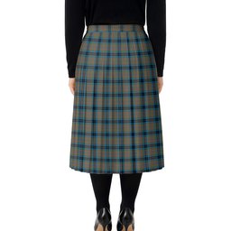 ScotsTee Shop Scottish Thompson Hunting Ancient Tartan Pleated Midi Skirt