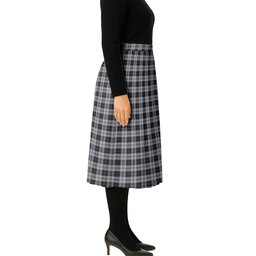 ScotsTee Shop Scottish Menzies Black Dress Tartan Pleated Midi Skirt