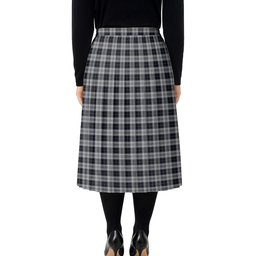 ScotsTee Shop Scottish Menzies Black Dress Tartan Pleated Midi Skirt