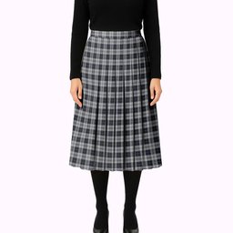 ScotsTee Shop Scottish Menzies Black Dress Tartan Pleated Midi Skirt