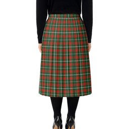 ScotsTee Shop Scottish Prince of Wales Tartan Pleated Midi Skirt