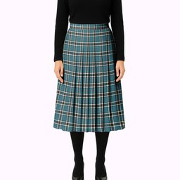 ScotsTee Shop Scottish Thomson Dress Blue Ancient Tartan Pleated Midi Skirt