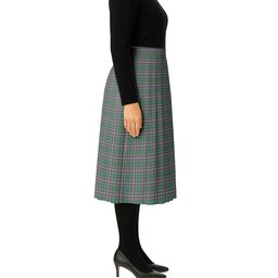 ScotsTee Shop Scottish McFarland Hunting Ancient Tartan Pleated Midi Skirt