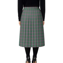 ScotsTee Shop Scottish McFarland Hunting Ancient Tartan Pleated Midi Skirt