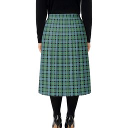 ScotsTee Shop Scottish Melville Modern Tartan Pleated Midi Skirt