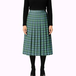 ScotsTee Shop Scottish Melville Modern Tartan Pleated Midi Skirt