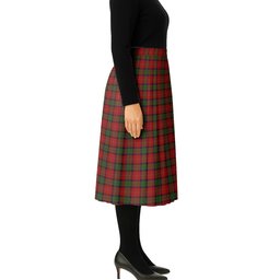ScotsTee Shop Scottish MacPherson of Cluny Tartan Pleated Midi Skirt