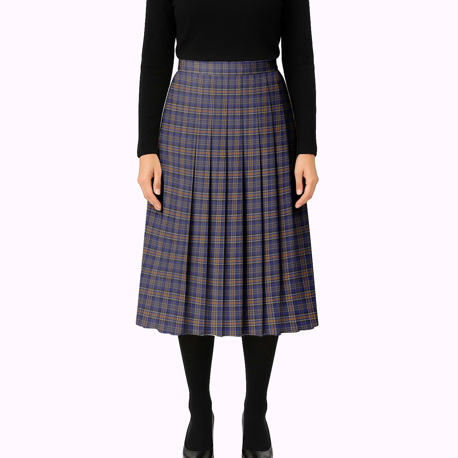 ScotsTee Shop Scottish Ruxton Dress Tartan Pleated Midi Skirt