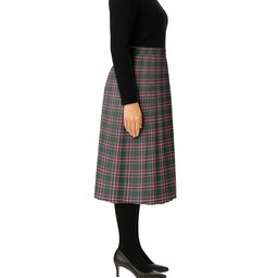 ScotsTee Shop Scottish McFarland Hunting Modern Tartan Pleated Midi Skirt