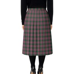 ScotsTee Shop Scottish McFarland Hunting Modern Tartan Pleated Midi Skirt