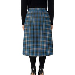 ScotsTee Shop Scottish Thompson Society Dress Blue Tartan Pleated Midi Skirt