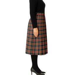 ScotsTee Shop Scottish Stewart High Stewards (Stewart Black) Tartan Pleated Midi Skirt