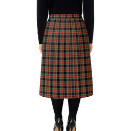 ScotsTee Shop Scottish Stewart High Stewards (Stewart Black) Tartan Pleated Midi Skirt