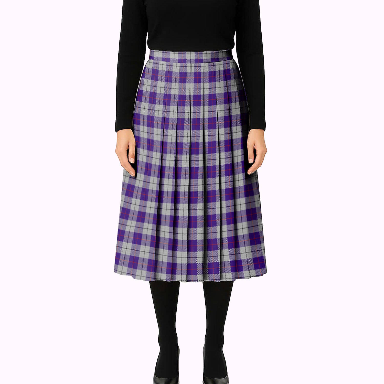 ScotsTee Shop Scottish MacRae Dress Purple 1 Tartan Pleated Midi Skirt