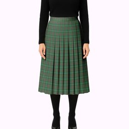 ScotsTee Shop Scottish Ralston USA Tartan Pleated Midi Skirt