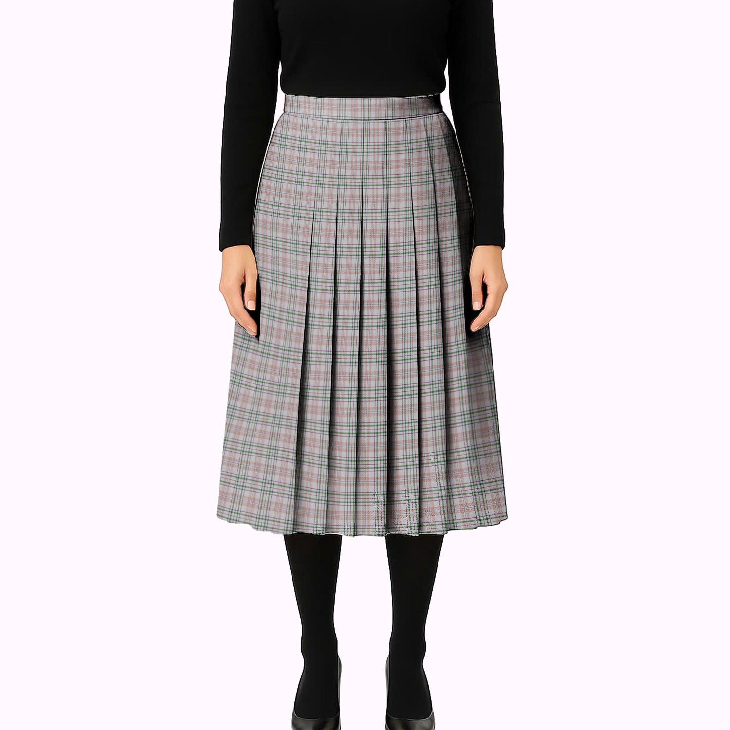ScotsTee Shop Scottish Shaw Dress Tartan Pleated Midi Skirt