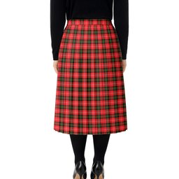 ScotsTee Shop Scottish Nisbet Modern Tartan Pleated Midi Skirt
