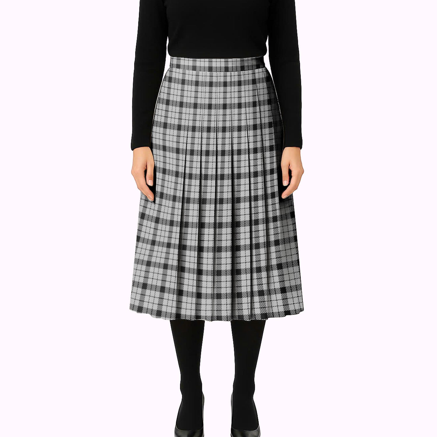 ScotsTee Shop Scottish Wallace Dress Tartan Pleated Midi Skirt