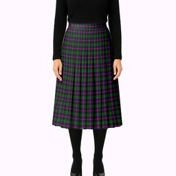 ScotsTee Shop Scottish Urquhart Modern Tartan Pleated Midi Skirt