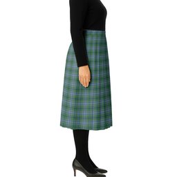 ScotsTee Shop Scottish Wishart Hunting Ancient Tartan Pleated Midi Skirt