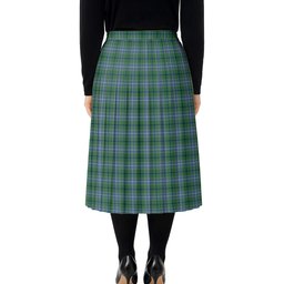 ScotsTee Shop Scottish Wishart Hunting Ancient Tartan Pleated Midi Skirt