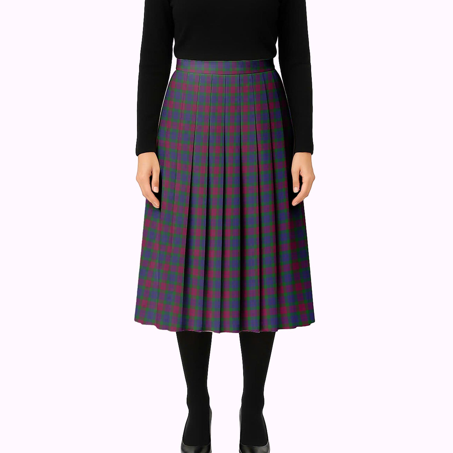 ScotsTee Shop Scottish Mar Dress - TD Tartan Pleated Midi Skirt