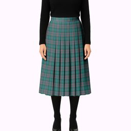 ScotsTee Shop Scottish Ralston USA Modern Tartan Pleated Midi Skirt
