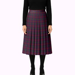 ScotsTee Shop Scottish Montgomrie or Montgomery of Eglinton Tartan Pleated Midi Skirt