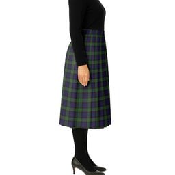 ScotsTee Shop Scottish Nicolson Green Hunting Tartan Pleated Midi Skirt