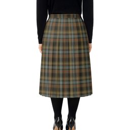 ScotsTee Shop Scottish Stewart Hunting Weathered Tartan Pleated Midi Skirt
