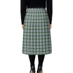 ScotsTee Shop Scottish Milne dress green Tartan Pleated Midi Skirt