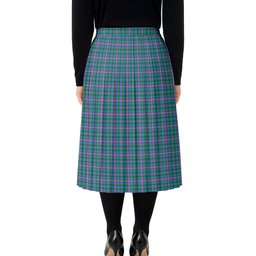 ScotsTee Shop Scottish Pitcairn Hunting Tartan Pleated Midi Skirt