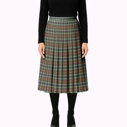 ScotsTee Shop Scottish Thomson Hunting Modern Tartan Pleated Midi Skirt