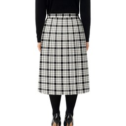 ScotsTee Shop Scottish McFarland Black White Modern Tartan Pleated Midi Skirt