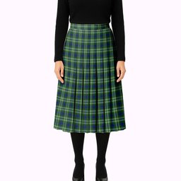 ScotsTee Shop Scottish Spottiswood Tartan Pleated Midi Skirt