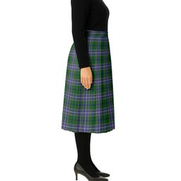 ScotsTee Shop Scottish Wishart Hunting Modern Tartan Pleated Midi Skirt