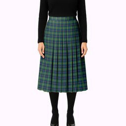 ScotsTee Shop Scottish Turnbull Hunting Modern Clan Tartan Pleated Midi Skirt