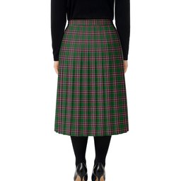 ScotsTee Shop Scottish McFarland Hunting Tartan Pleated Midi Skirt