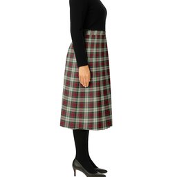 ScotsTee Shop Scottish Rose White Dress Tartan Pleated Midi Skirt