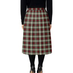 ScotsTee Shop Scottish Rose White Dress Tartan Pleated Midi Skirt
