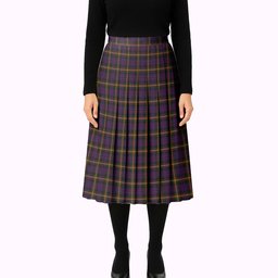 ScotsTee Shop Scottish MacSporran Tartan Pleated Midi Skirt