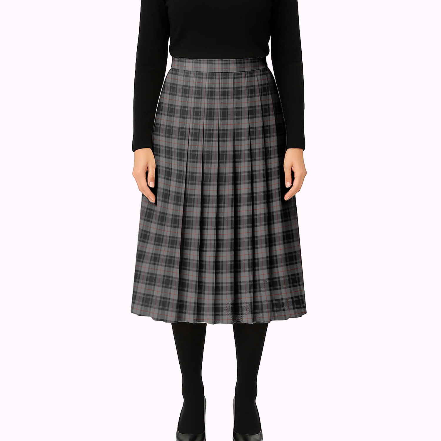 ScotsTee Shop Scottish Moffat 1984 Tartan Pleated Midi Skirt
