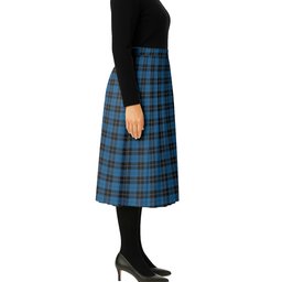 ScotsTee Shop Scottish Ramsay Blue Hunting Tartan Pleated Midi Skirt