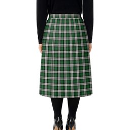 ScotsTee Shop Scottish McCandlish Arisaid Green Tartan Pleated Midi Skirt