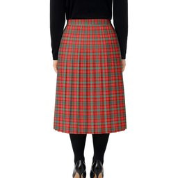 ScotsTee Shop Scottish Ogilvie (Ogilvy) Modern Tartan Pleated Midi Skirt