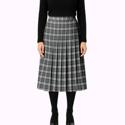 ScotsTee Shop Scottish McCandlish Arisaid Grey Tartan Pleated Midi Skirt
