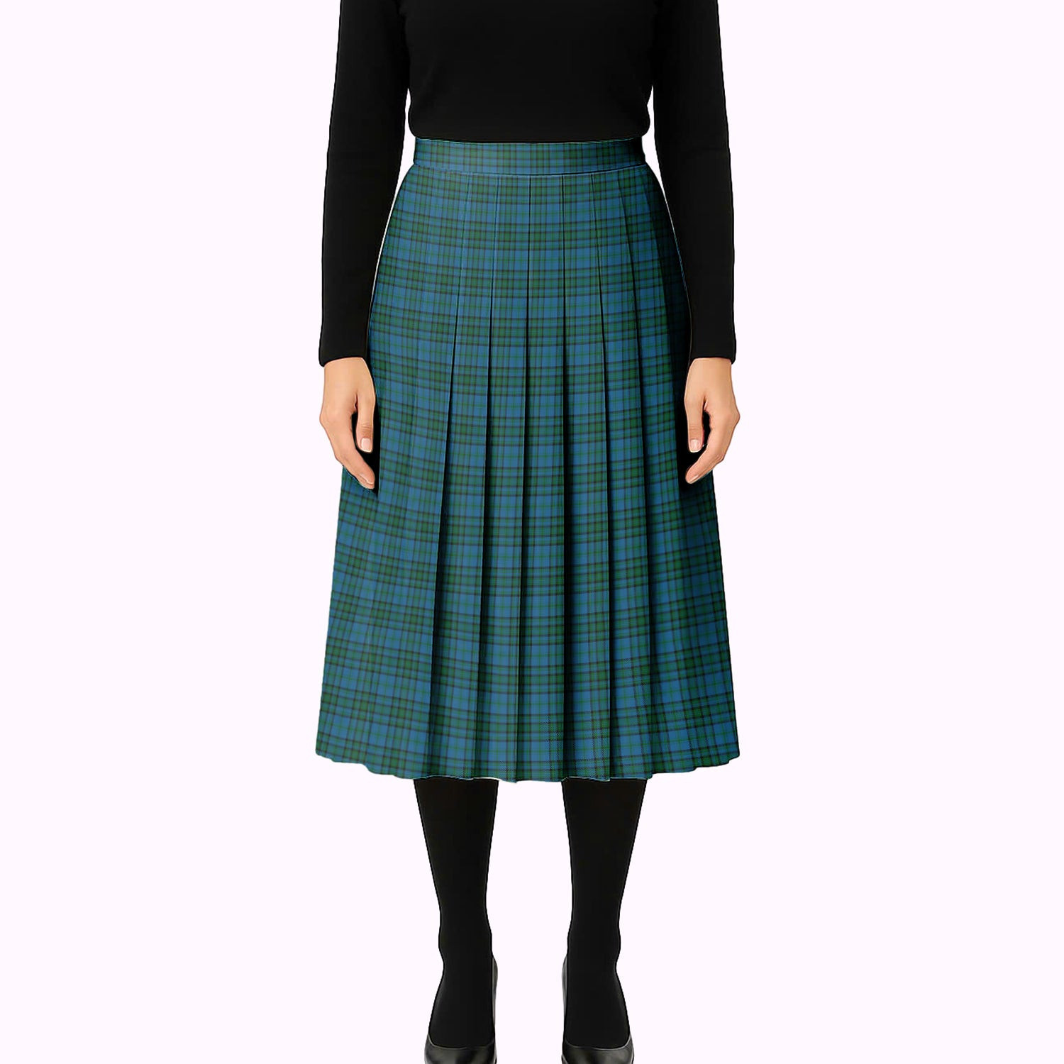 ScotsTee Shop Scottish Matheson Hunting Tartan Pleated Midi Skirt