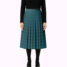ScotsTee Shop Scottish Matheson Hunting Tartan Pleated Midi Skirt