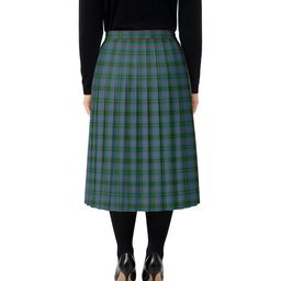 ScotsTee Shop Scottish Wood Ancient Tartan Pleated Midi Skirt